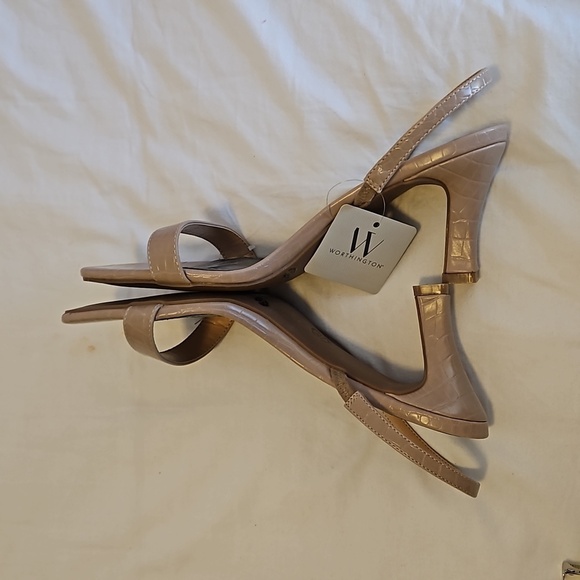 Worthington Croc Nude Heels Size 8.5 - Picture 3 of 5